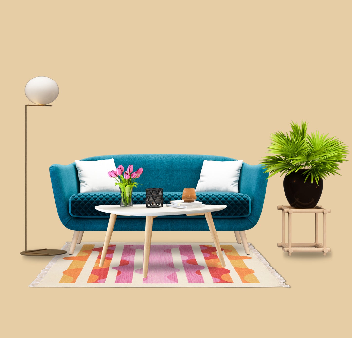 Pink Divison El Dokuması Kilim
