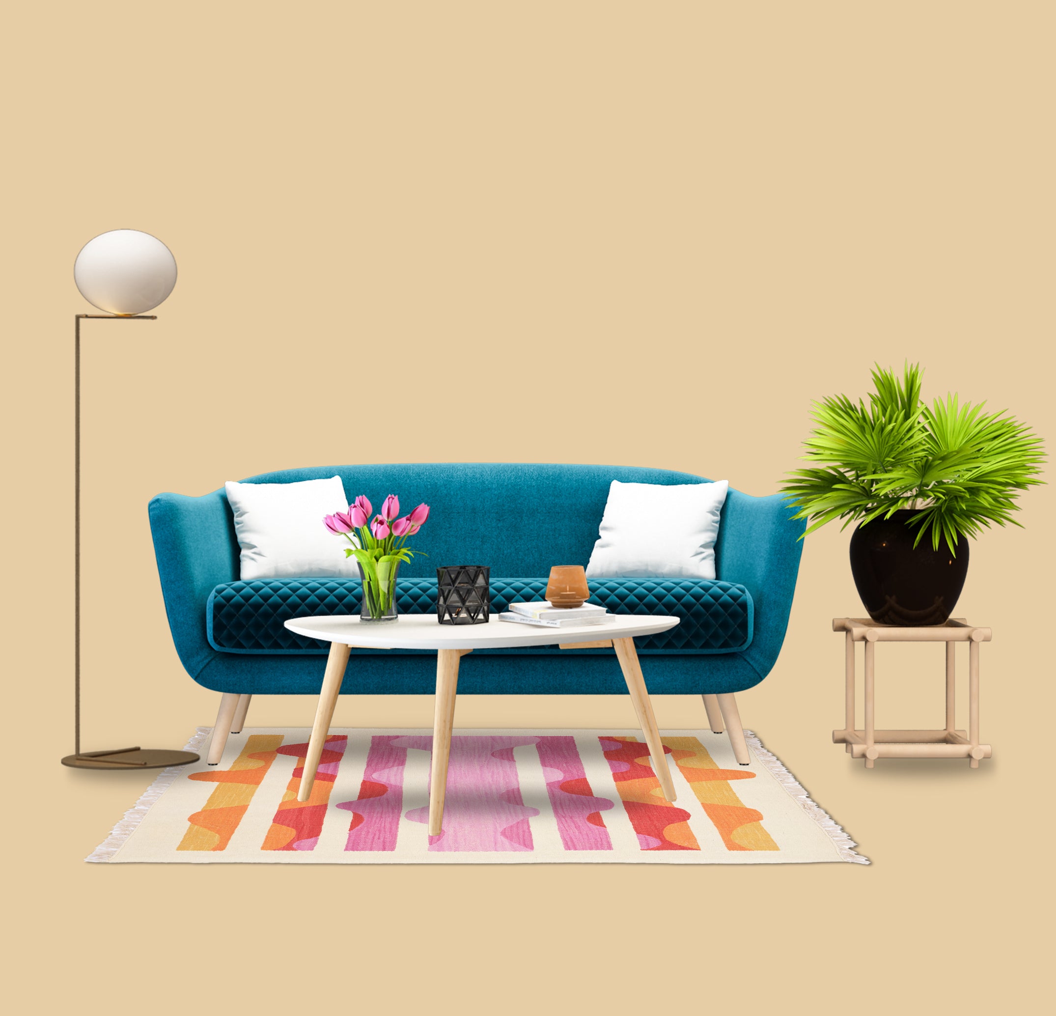 Pink Divison El Dokuması Kilim