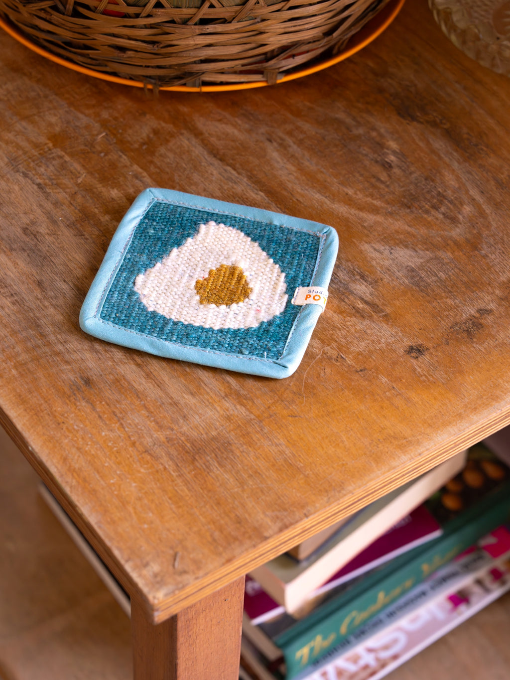 El Dokuması Bardak Altlığı Sunny Side Up