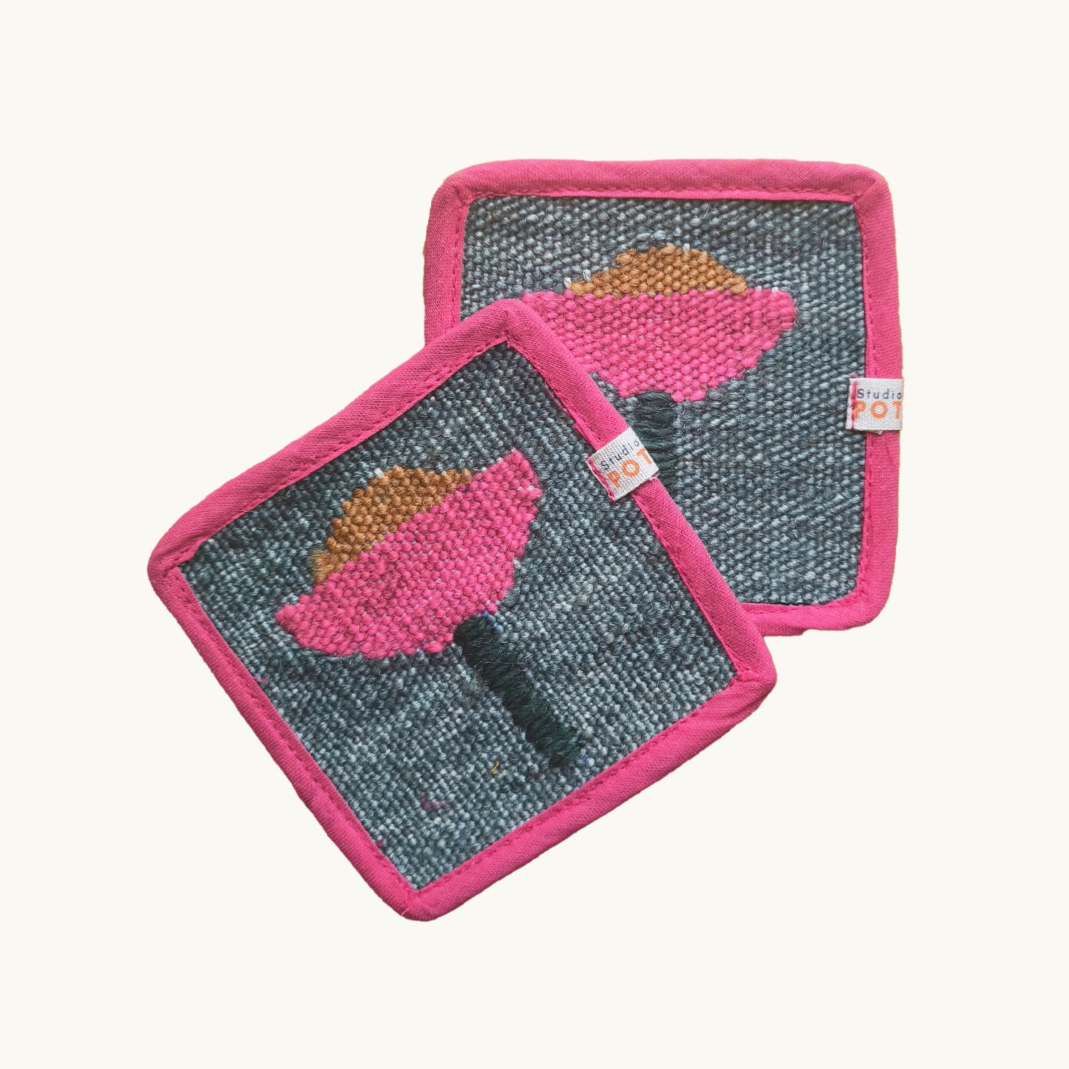 El Dokuması Bardak Altlığı Cup of Flower