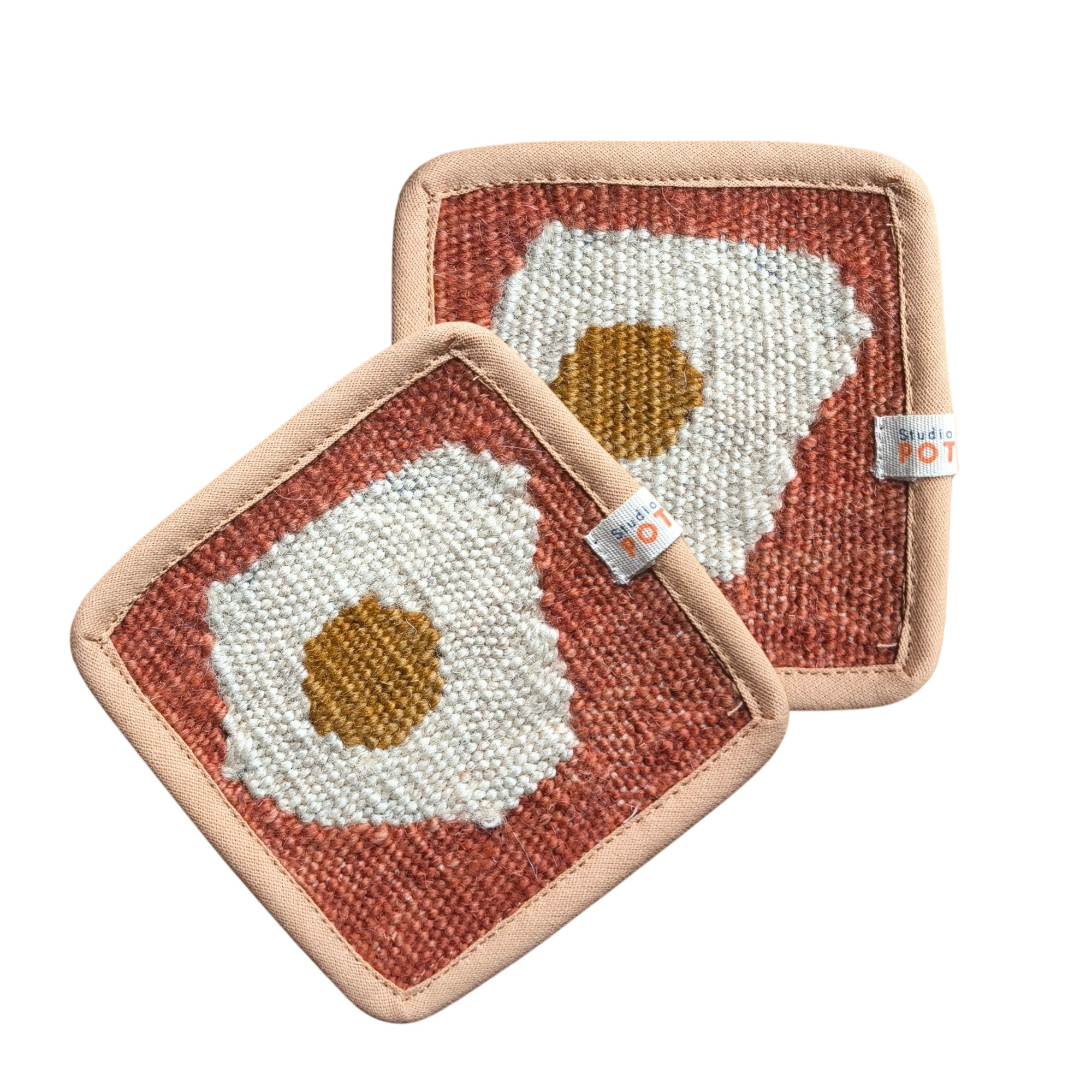 El Dokuması Bardak Altlığı Sunny Side Up