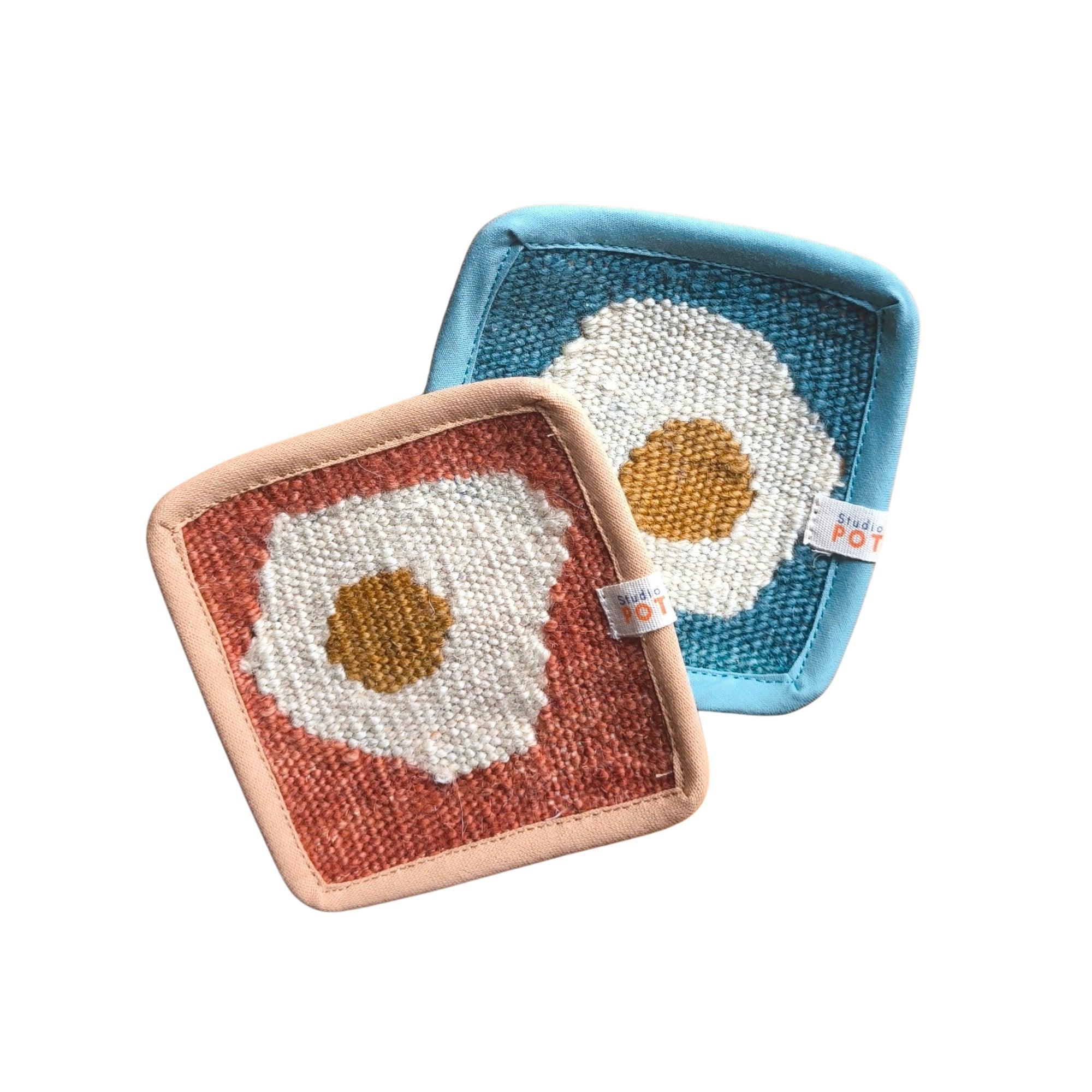 El Dokuması Bardak Altlığı Sunny Side Up