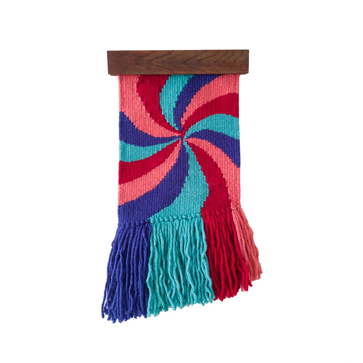 Kırmızı Spiral El Dokuması Duvar Dekoru